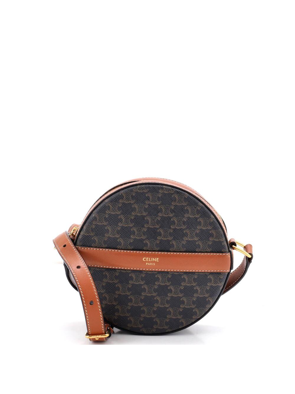 Celine Round Purse On Strap Triomphe #364257C72B